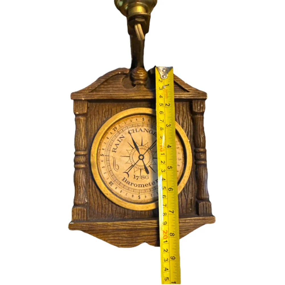 Vintage Sconce Brown Gold Barometer Print Wall Decor